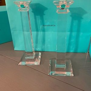Tiffany crystal candle sticks